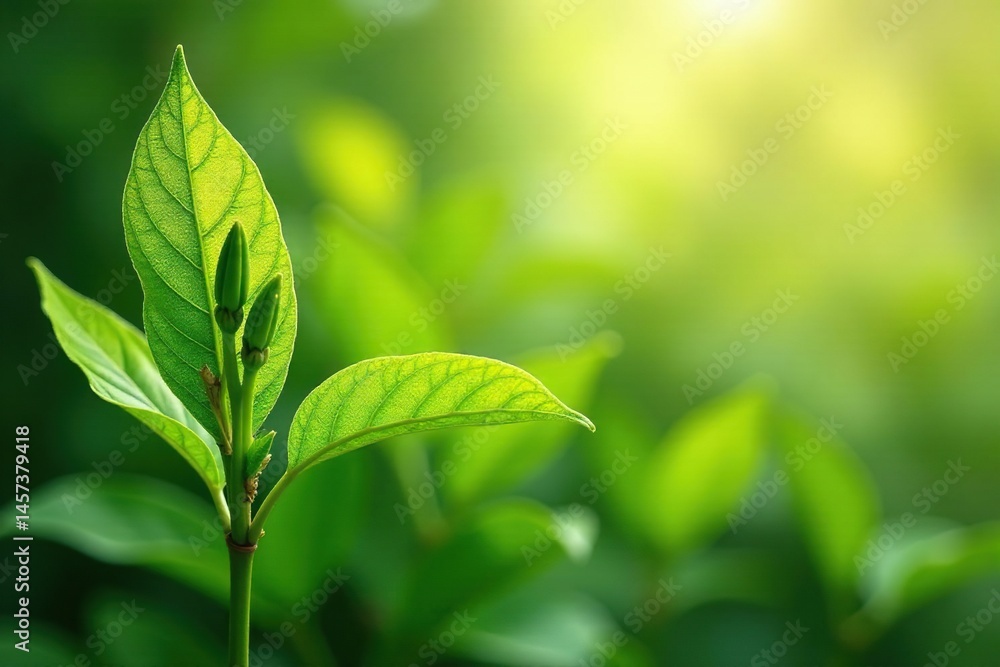 Fresh green leaves unfurl Gentle sunlight illuminates a seamless floral motif Nature's vibrant renewal fills the frame , spring, seamless Fresh green leaves unfurl Gentle sunlight illuminates a seamless floral motif Nature's vibrant renewal fills the frame , spring, seamless