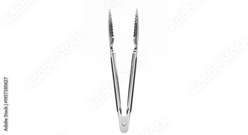 Stainless steel tongs isolated on white background