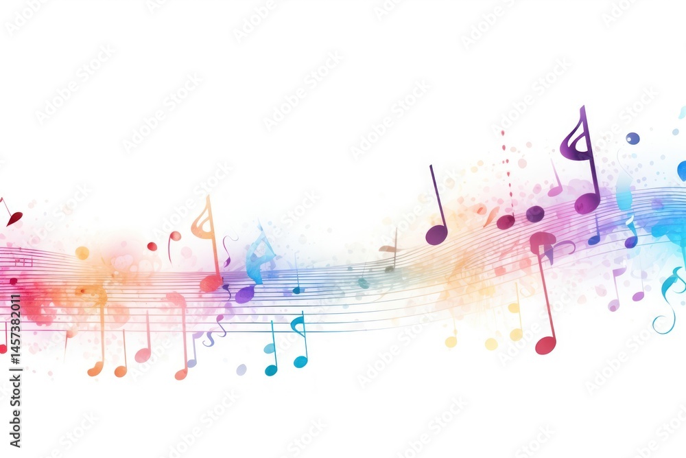 Fototapeta premium Music line horizontal border backgrounds paper white background.