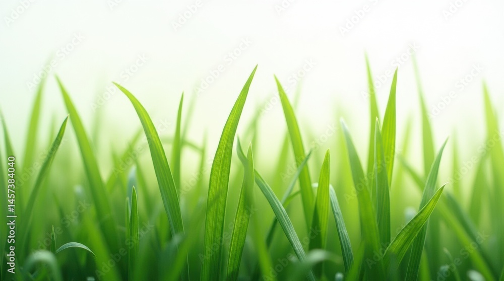 Fototapeta premium Highly detailed blades of lush green grass digitally enhanced and isolated on a white background for natural product use. 