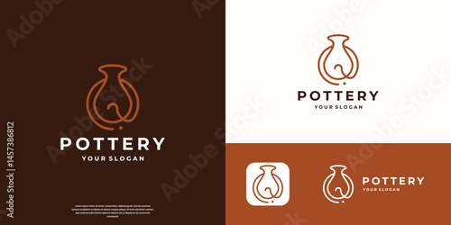 minimalist handmade pottery logo design inspiration.
