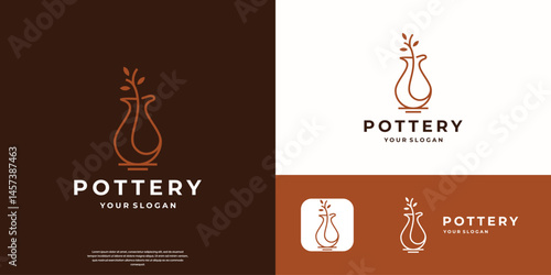 minimalist handmade pottery logo design inspiration.