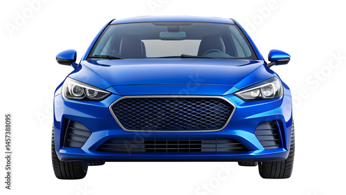 Obraz na płótnie blue car isolated on transparent white background, clipping path w salonie