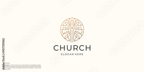 Minimalist Church logo modern vector graphic abstract design