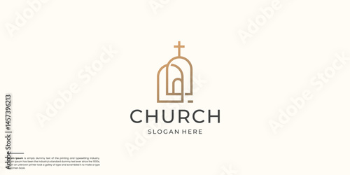 simple and modern church catholic christian logo inspiration.
