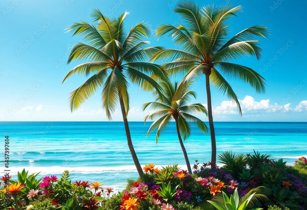 Fototapeta premium palm trees on the beach