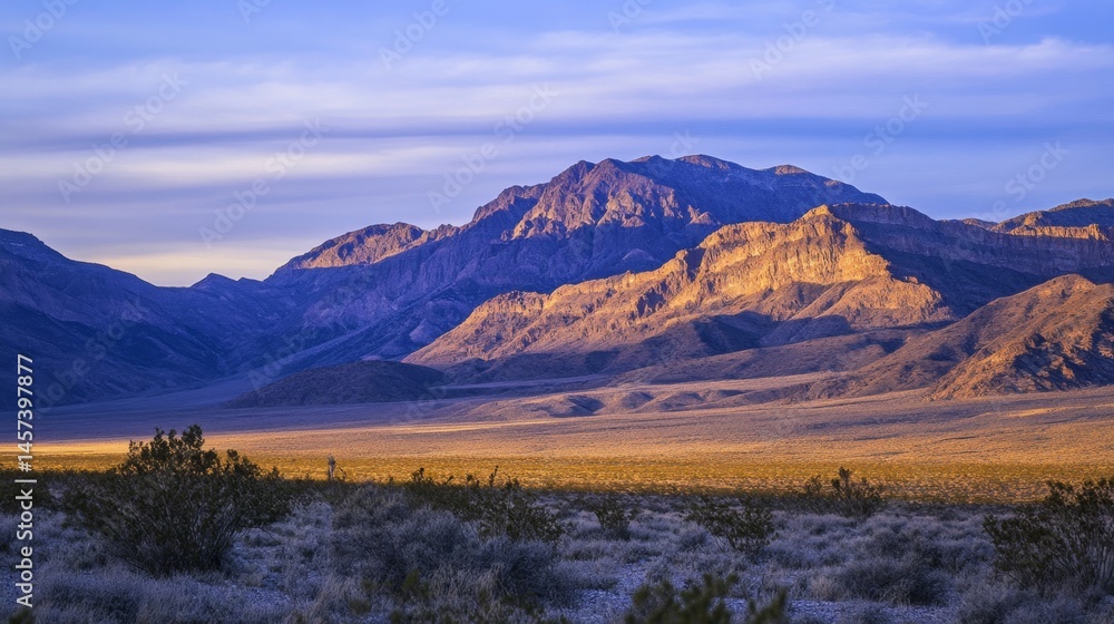 Majestic Mountain Range in a Desert Landscape Majestic Mountain Range in a Desert Landscape