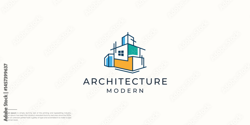 Fototapeta premium Minimalist architecture logo. Luxury home with modern home logo design.
