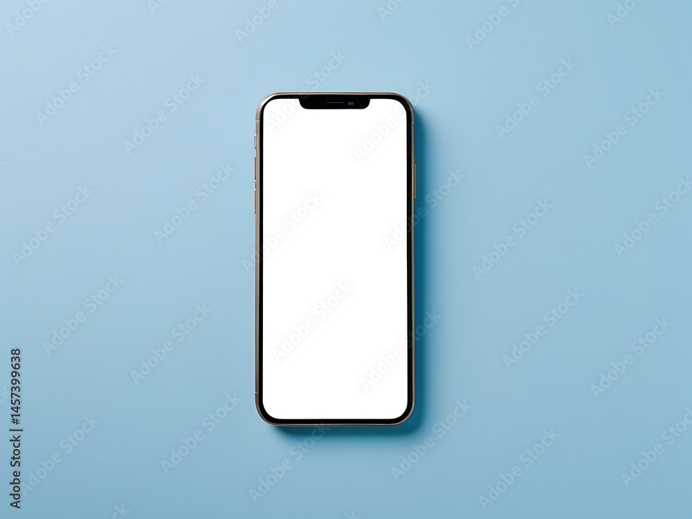Blank Phone Screen on Blue Background for Mockup Blank Phone Screen on Blue Background for Mockup
