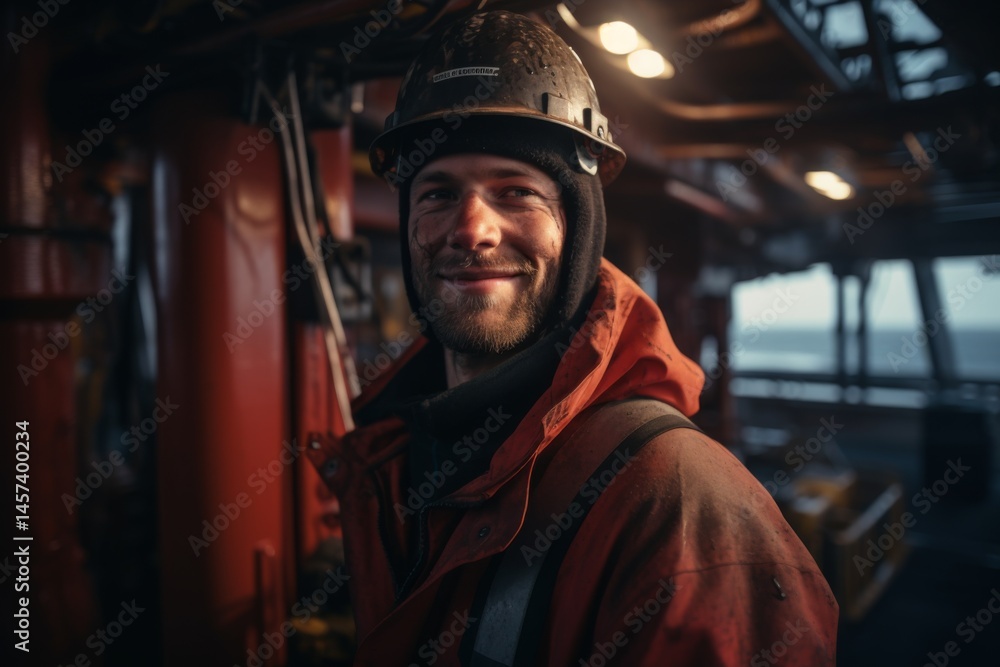 portrait of a caucasian worker on oil platform portrait of a caucasian worker on oil platform