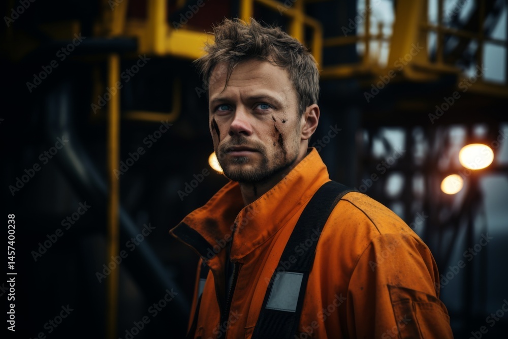 portrait of a caucasian worker on oil platform portrait of a caucasian worker on oil platform