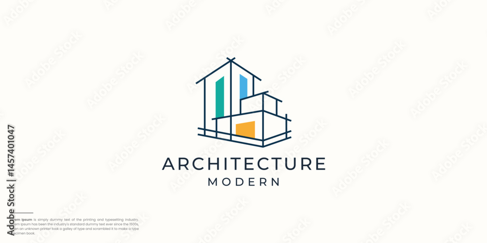 Fototapeta premium simple and modern architect apartment logo illustration.