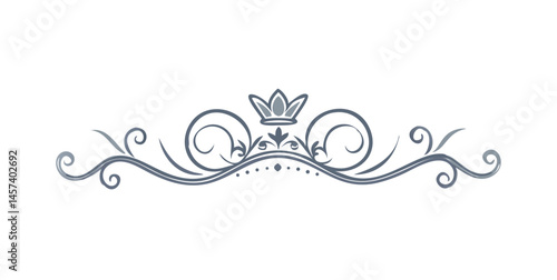 Gray ornamental crown divider with soft curves