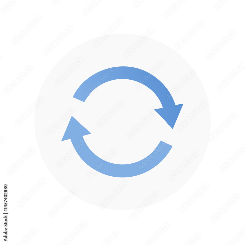 Light blue circular refresh arrows in minimal style Light blue circular refresh arrows in minimal style