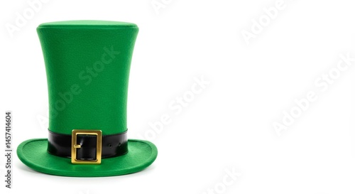 Bright green leprechaun hat with a black belt, perfect for celebrations
