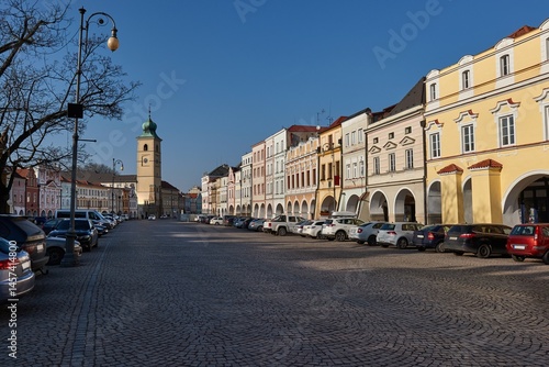 Obraz na płótnie Litomysl town main street view, Czechia w salonie