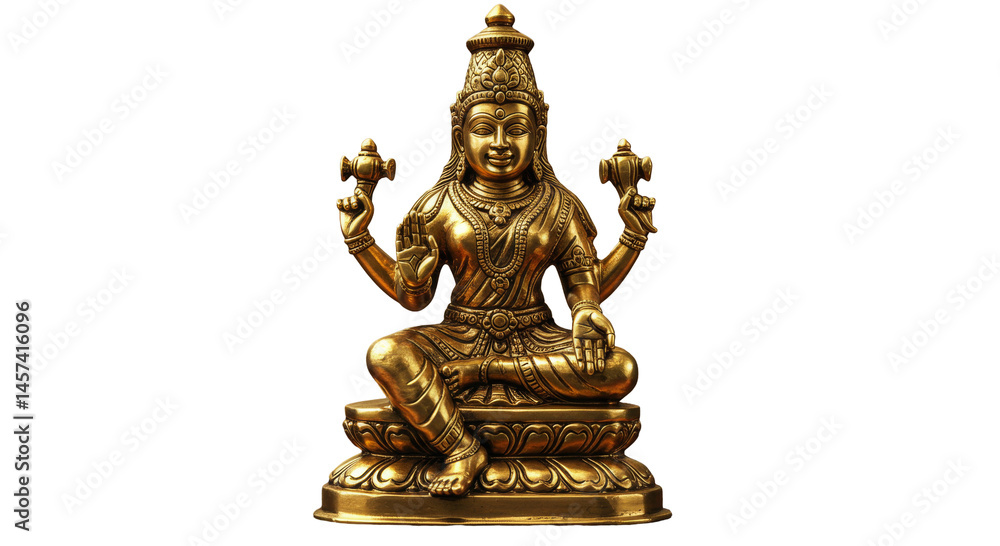 Golden Chandra god Statue isolated on transparent background, Hindu Chandra god PNG Golden Chandra god Statue isolated on transparent background, Hindu Chandra god PNG