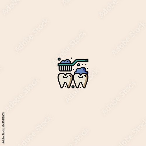 Toothbrush icon flat vector design. 