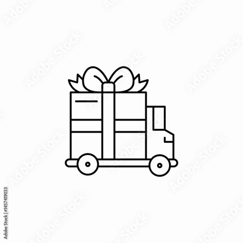 delivery truck gift icon sign vector