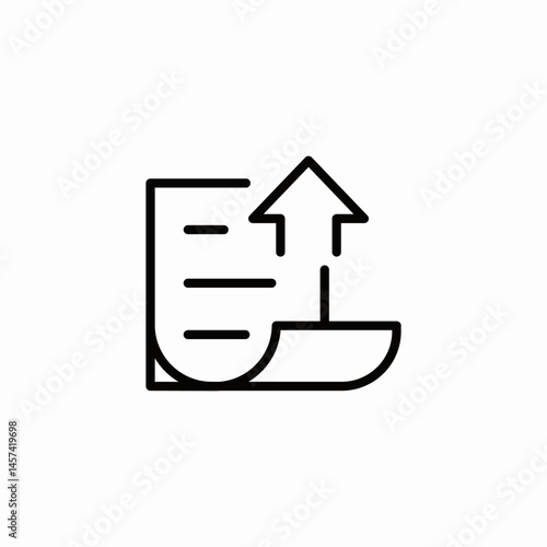document upload icon sign vector