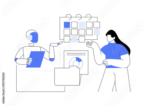 Virtual assistant isolated cartoon vector illustrations.