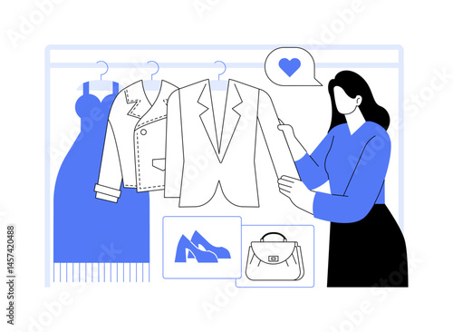 Wardrobe selection isolated cartoon vector illustrations.