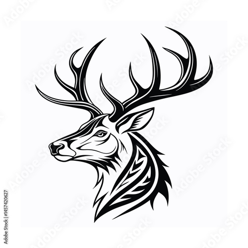 deer head icon vector art silhouette