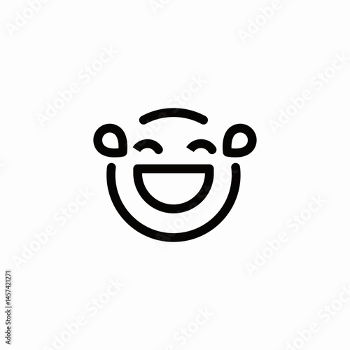face grinning tears icon sign vector