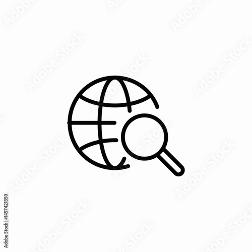 magnifier globe icon sign vector