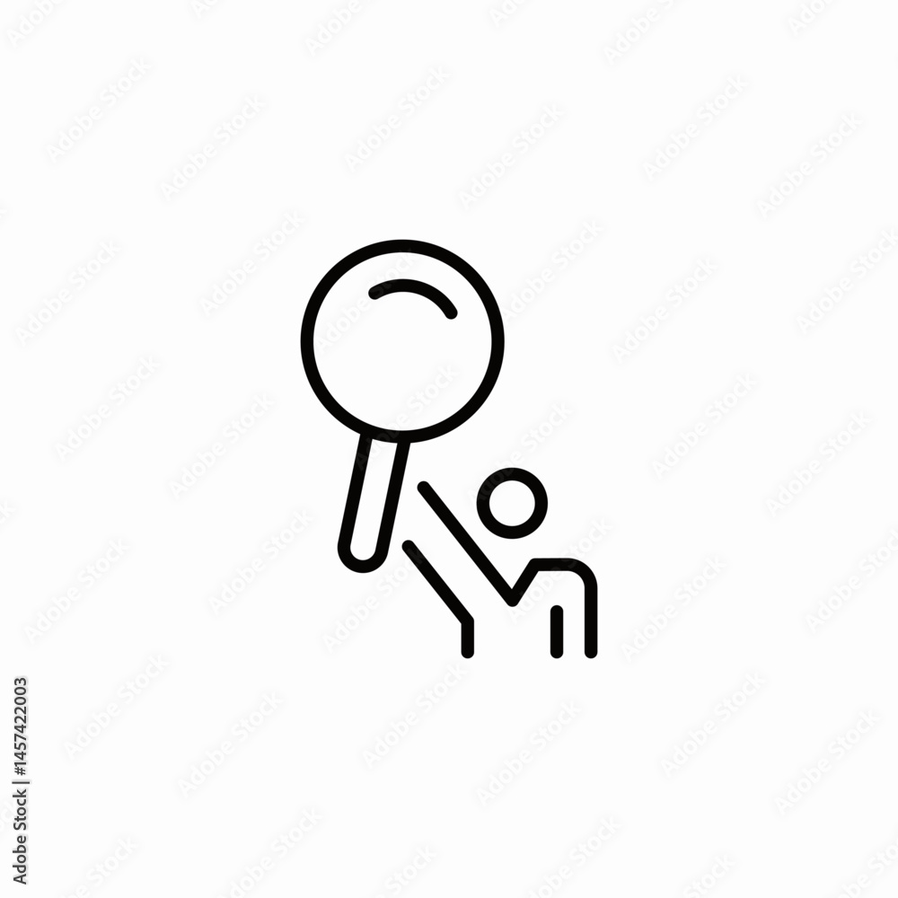 magnifier person icon sign vector magnifier person icon sign vector