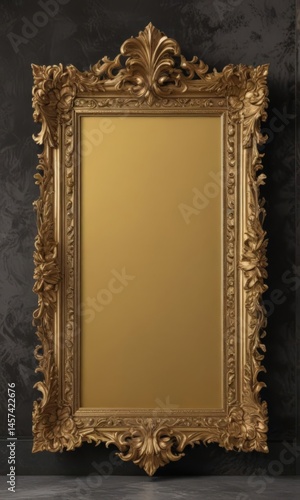 Lavish gold frame with swirling acanthus leaves against plush velvet  ,  acanthus,  ornate frame,  gold leaf
