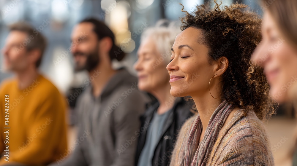 Obraz premium Diverse Group Practicing Mindfulness and Mental Wellness