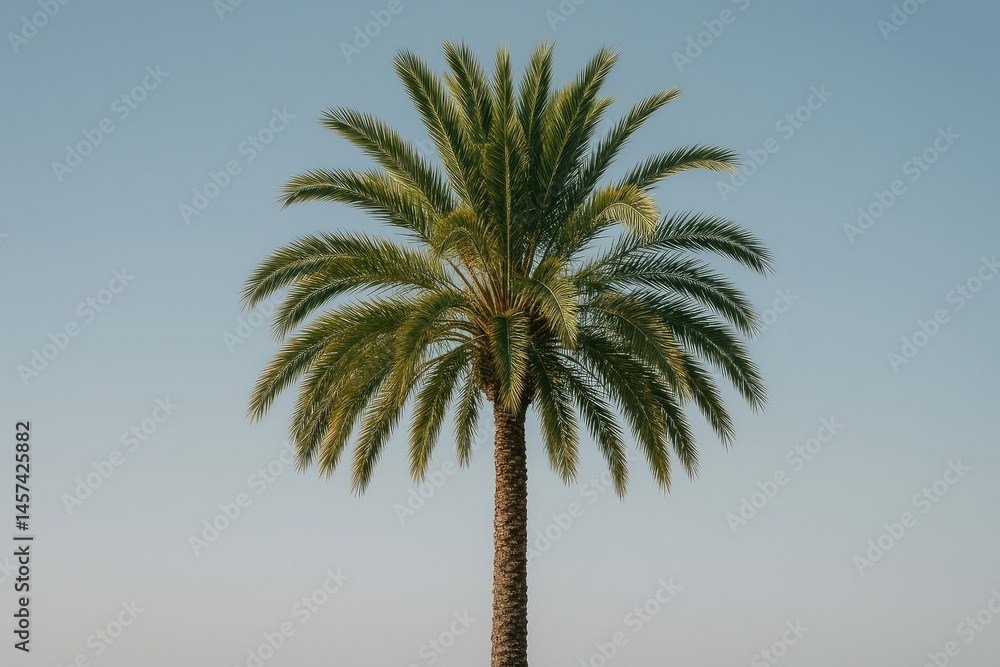 Obraz premium Serene tropical palm tree landscape.