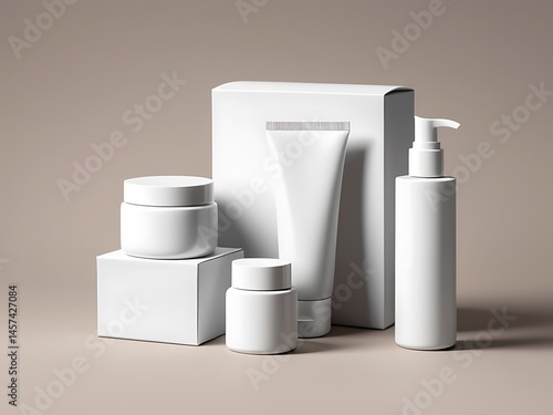 Blank White Cosmetic Product for Mockup and Design Presentation