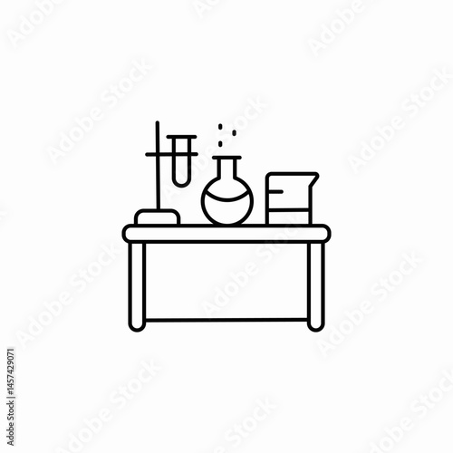 laboratory bench glassware icon sign vector