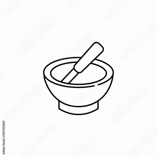 mortar pestle grinding icon sign vector