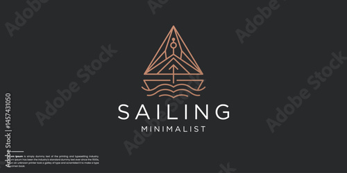 minimalist abstract line sailing logo design inspiration.