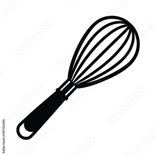 a black vector icon a wire whisk vector art silhouette