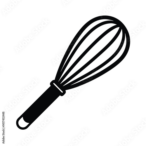 a black vector icon a wire whisk vector art silhouette