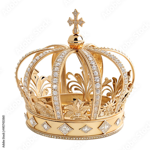 best laxery golden premium crown on transparent background png