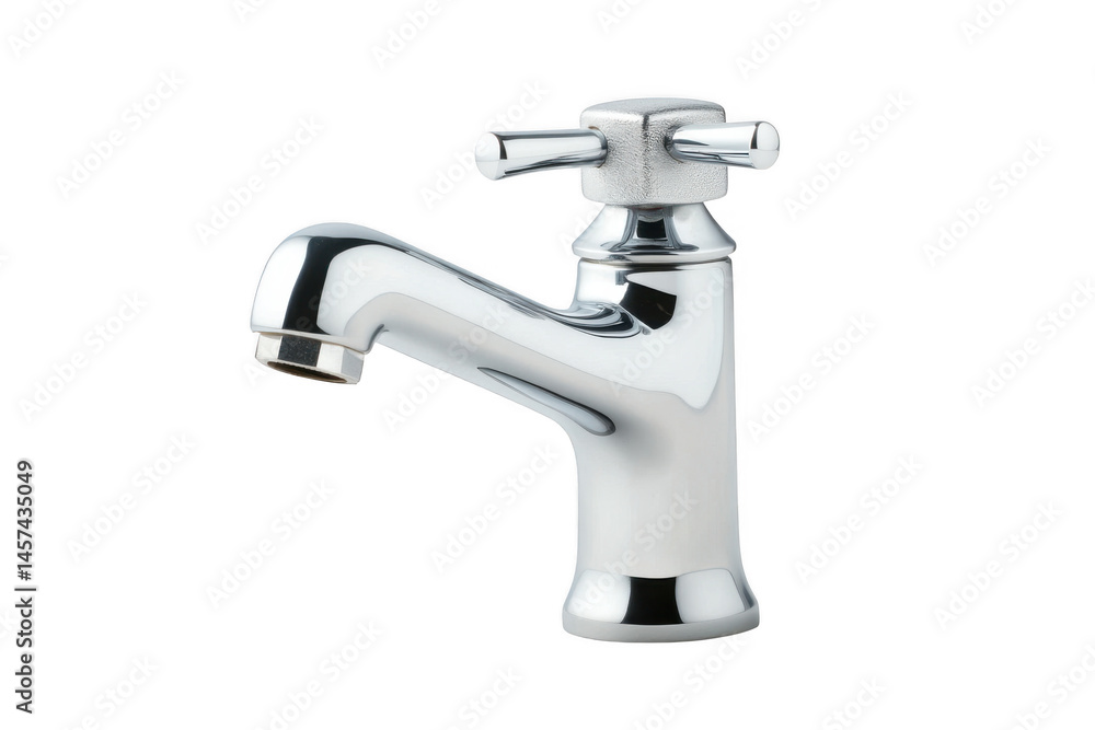 Shiny chrome faucet isolated on transparent background Shiny chrome faucet isolated on transparent background