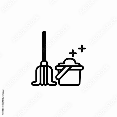 floor mop icon sign vector