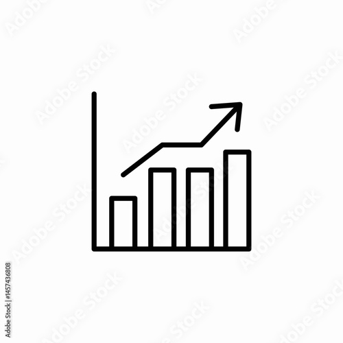 graph increase icon sign vector