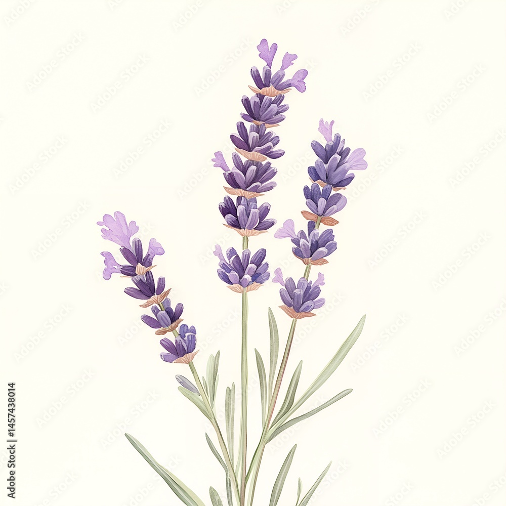 Fototapeta premium Watercolor Mediterranean Herbs – Bay Leaves, Rosemary, Thyme, Sage, Oregano Clipart Set on White Background