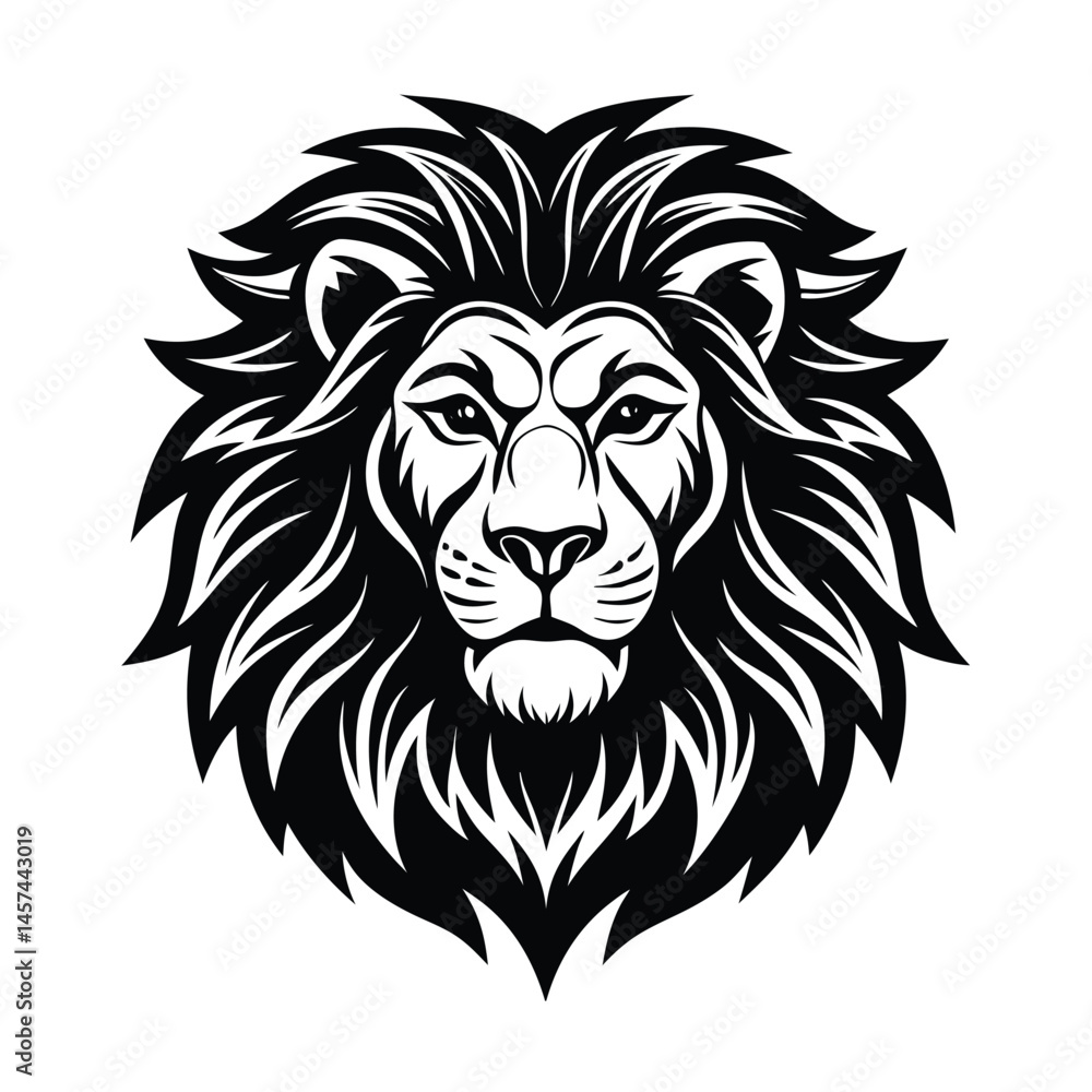 a bold black icon of a lion vector art silhouette a bold black icon of a lion vector art silhouette