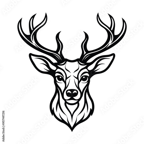 deer head line art vector silhouette
