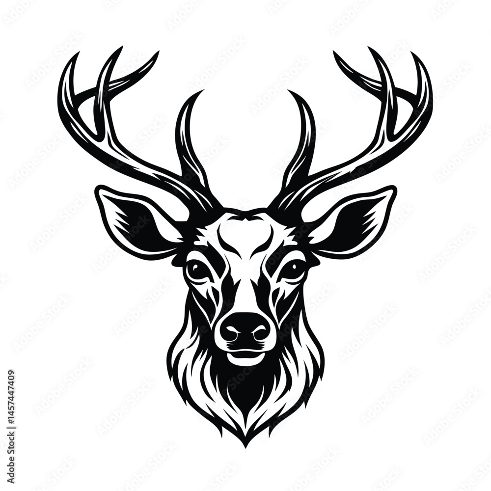 deer head line art vector silhouette deer head line art vector silhouette