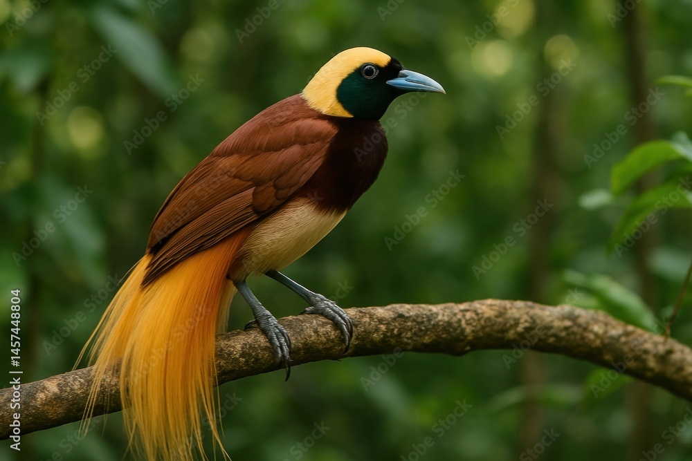 Obraz premium Vibrant bird perched gracefully.