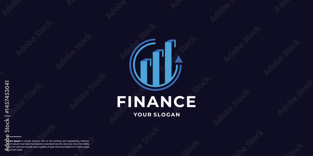 Circle progress logo design with financial logo creative arrow and diagram investment. Circle progress logo design with financial logo creative arrow and diagram investment.
