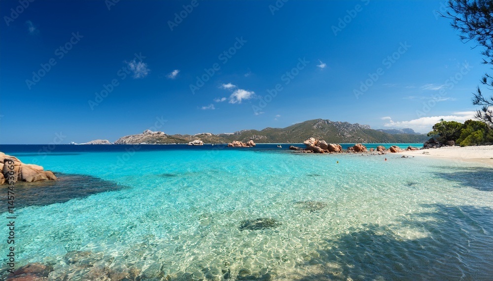 Fototapeta premium crystal clear water at trancoso beach creates a peaceful vacation paradise perfect for relaxation